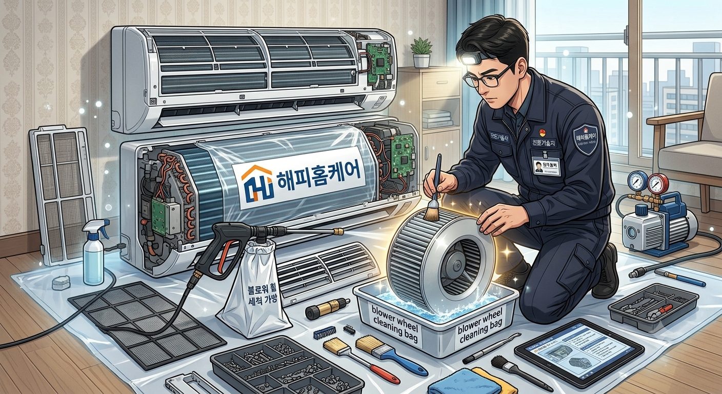 전체분해 세척 작업